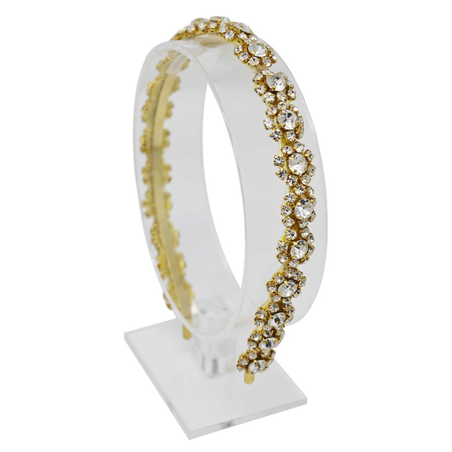 Woman Cute Cute | Gold Trim With Diamantes On Alice Band