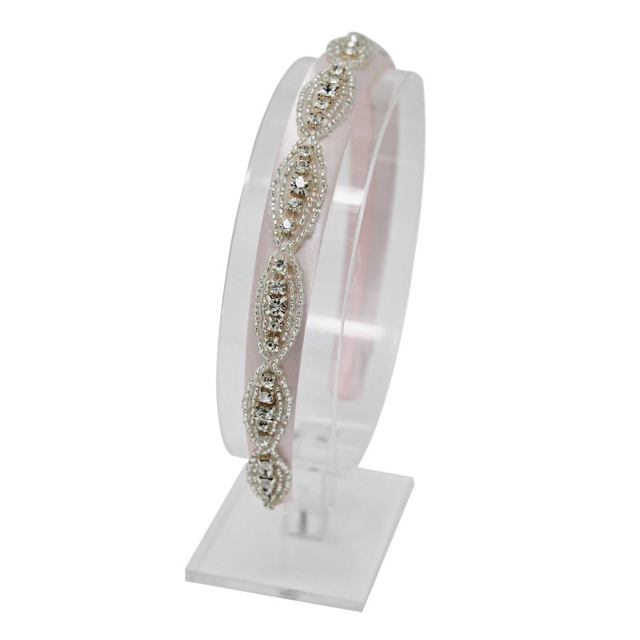 Woman Cute Cute | Light Pink Alice Band With Crystal Trim