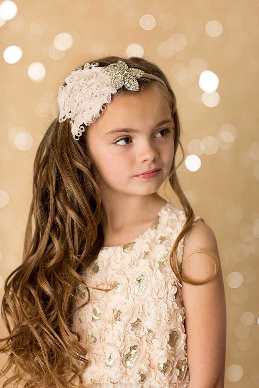 Girls Cute Cute | Truffle Goose Feather Decorated With Crystal Patch And Swarovski Diamante