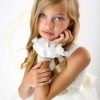 Girls Cute Cute | Exclusive Chiffon Ivory Trim With Rhinestonecrystals And Pearls On Satin Ribbon