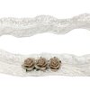 Girls Cute Cute | Off White Lace Headband With Three Mulberry Roses In Brown