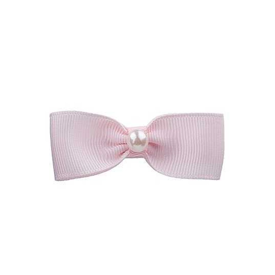 Girls Cute Cute | Small Single Bow With Pearl -Various Colours