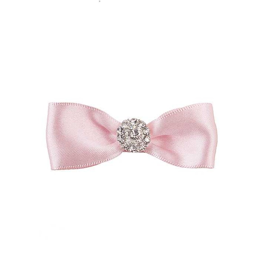 Girls Cute Cute | Satin Bow Decorated With Rhinestone On A Clip- Colour Choice