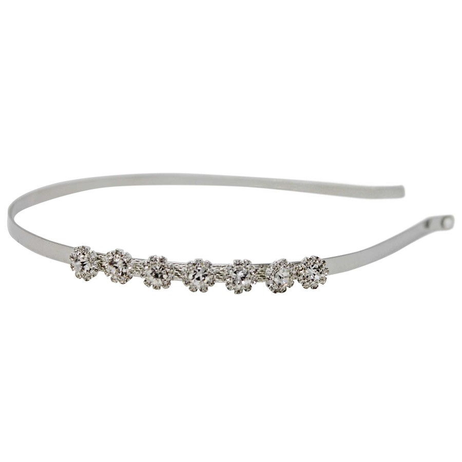 Woman Cute Cute | White Crystal Trim On A Slim Alice Band