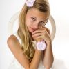 Girls Cute Cute | Pink Flower With Pearl And Rhinestone On An Alligator Clip