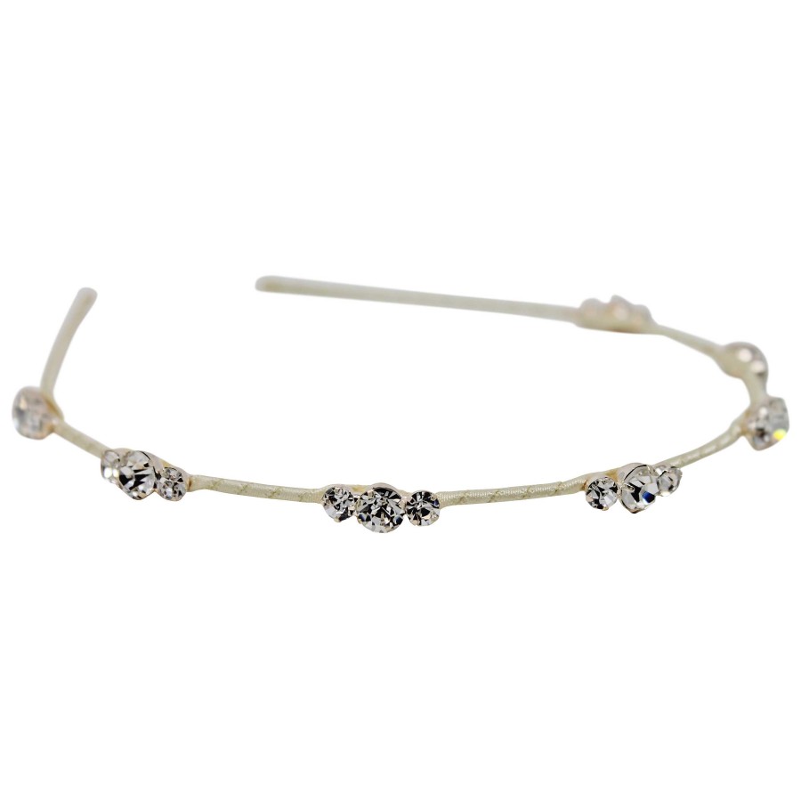 Woman Cute Cute | Slim Gold Alice Band With Crystal Design