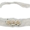 Girls Cute Cute | Off White Lace Headband With Three Mulberry Roses In Ivory