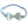 Girls Cute Cute | Light Blue Grosgrain Bow Soft Elastic Headband