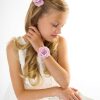 Girls Cute Cute | Delicate Tea Rose Flower On A Soft Elastic Bracelet