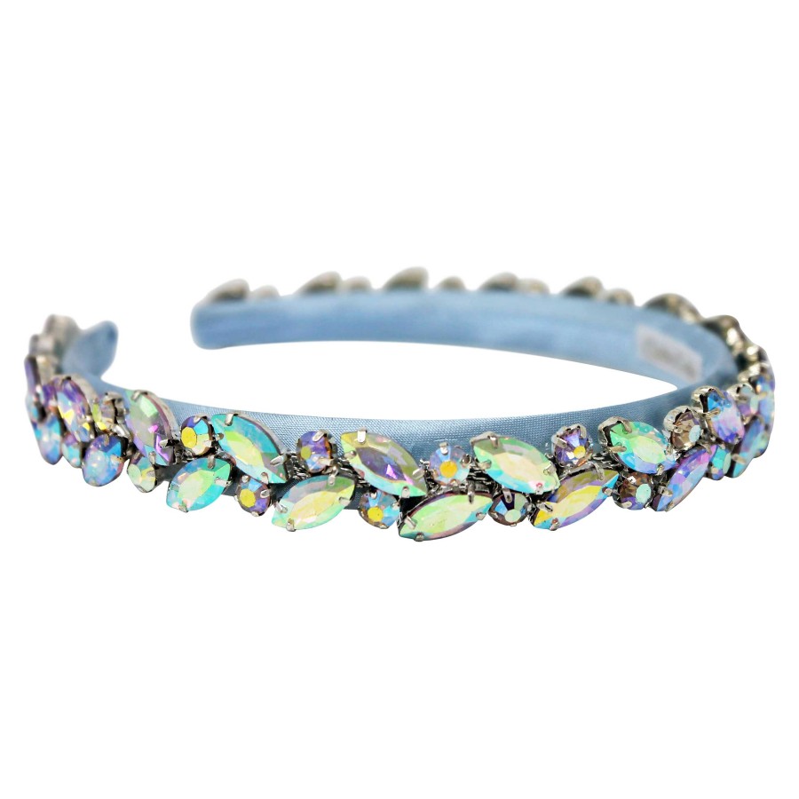 Woman Cute Cute | Ab Diamante Blue Trim On A Satin Alice Band