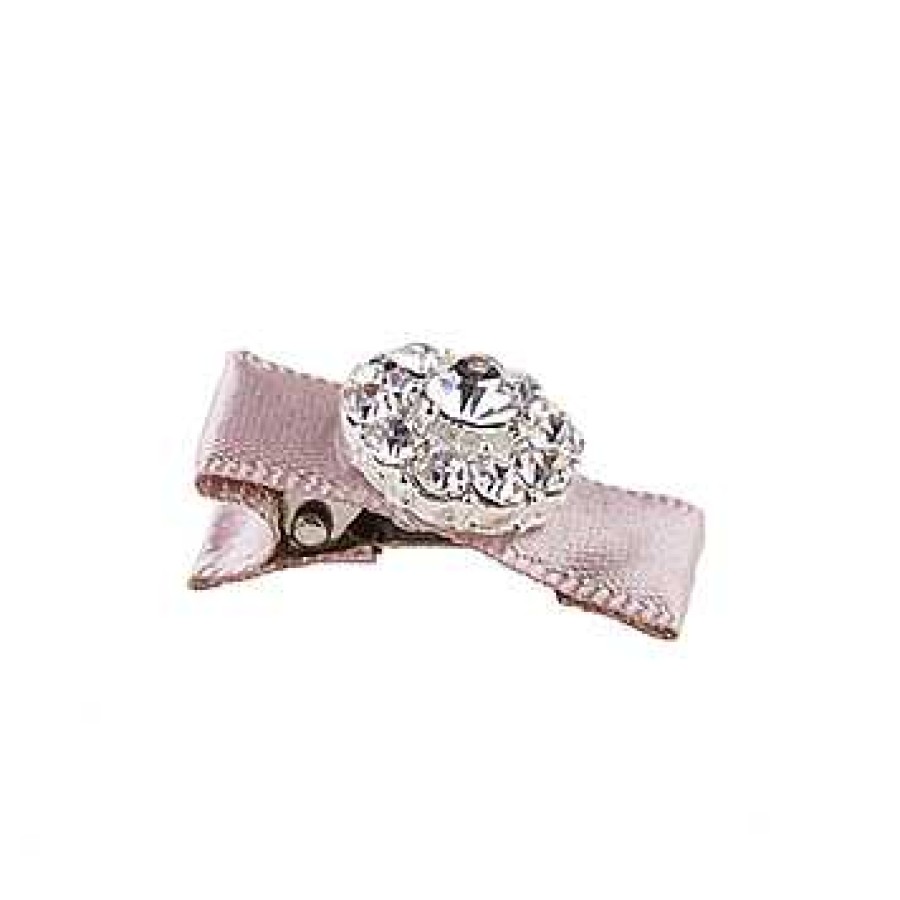 Girls Cute Cute | Baby Satin Clip Decorated With Swarovski Crystal Encrusted Rhinestone