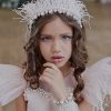 Girls Cute Cute | Blush Marabou Feather With Crystal And Pearl Ivory Alice Band