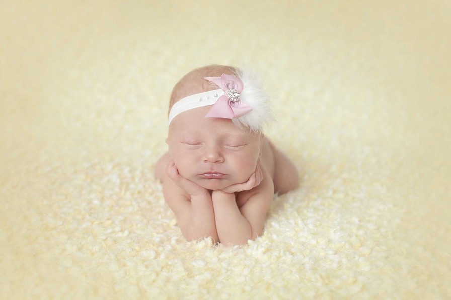 Girls Cute Cute | Gorgeous Fluffy Feather Headband With Dusky Bow