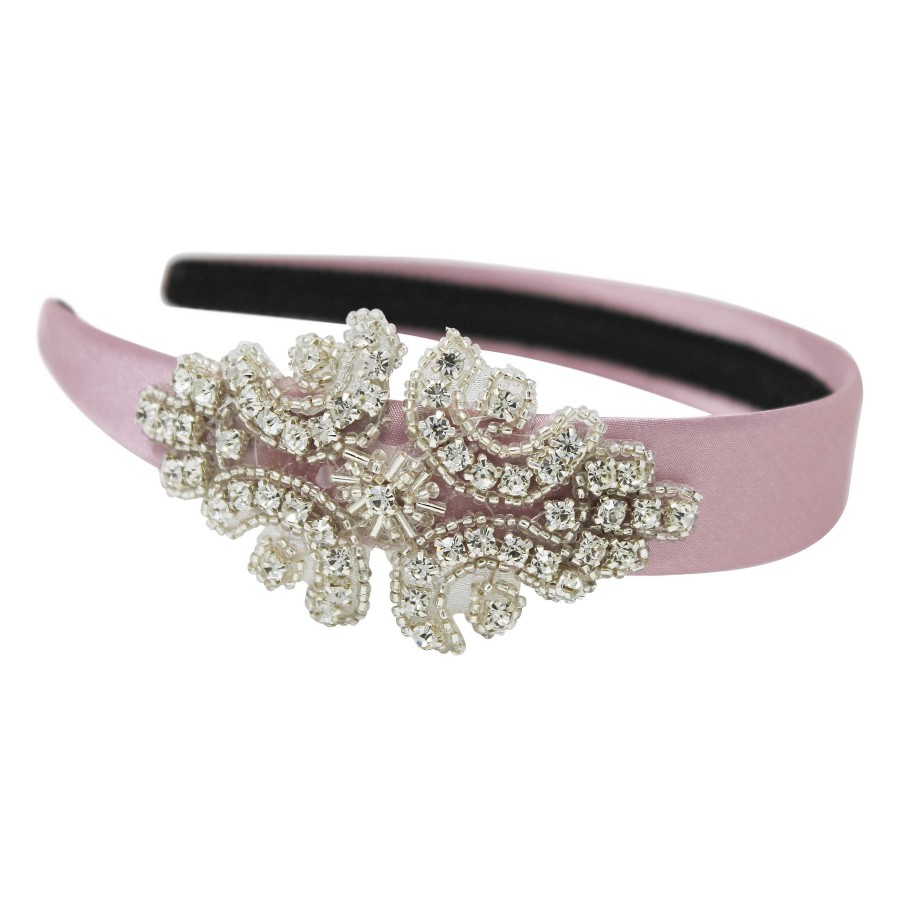 Woman Cute Cute | Dusky Pink Wide Alice Band With Crystal Patch