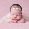 Girls Cute Cute | Delicate White Satin Flowers Individually Decorated With Pearls On A Soft Headband