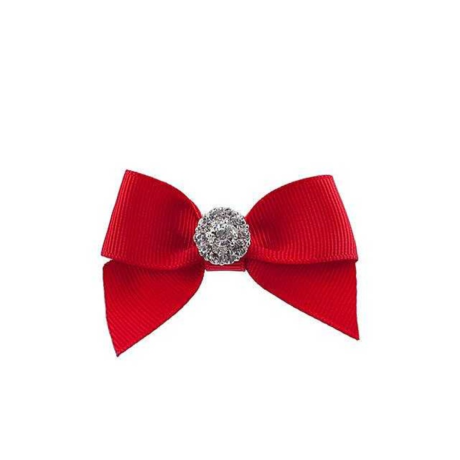 Girls Cute Cute | Small Single Bow With Tails Rhinestone -Various Colours