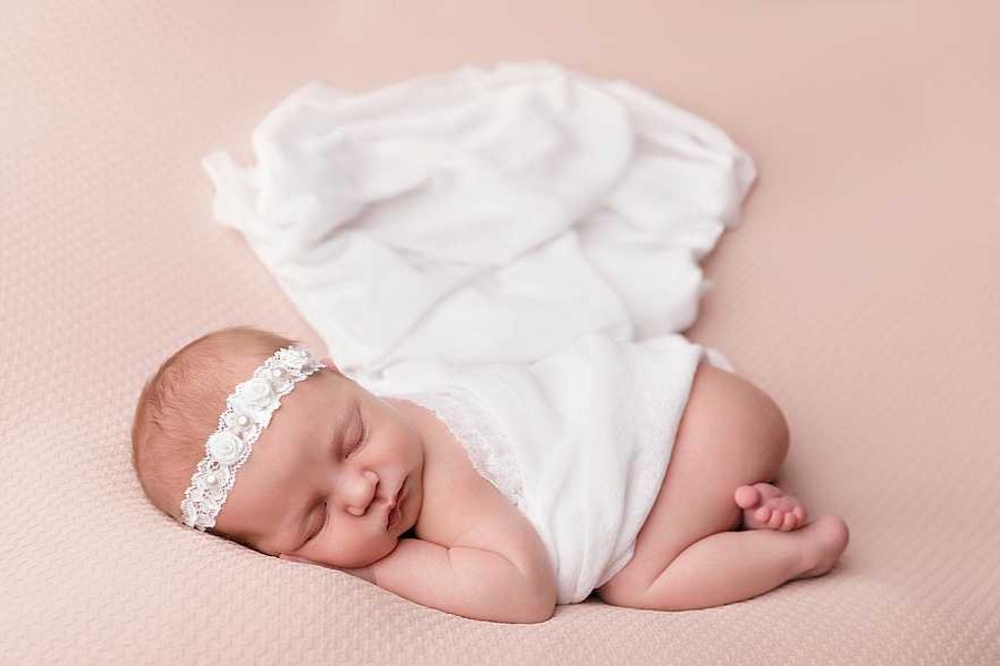 Girls Cute Cute | White Lace Headband With White Satin Flowers And Pearls