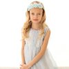 Girls Cute Cute | Blue Chiffon Flowers With Swarovski Diamante, Pearls And Rhinestones